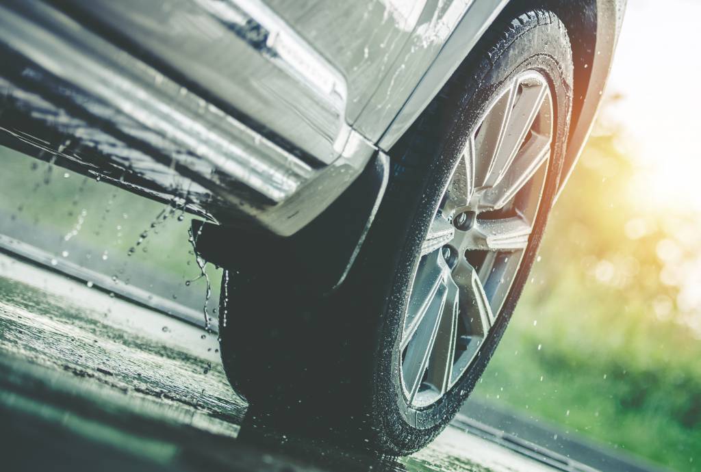 Car in Rainy Day